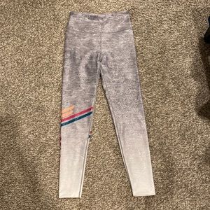 Peloton roller rink leggings - sparkly silver ombré- like new
